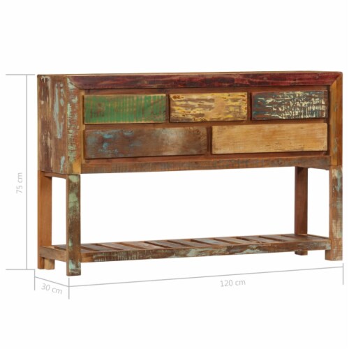 vidaXL Sideboard 47.2 x11.8 x29.5 Solid Reclaimed Wood Perspective: bottom