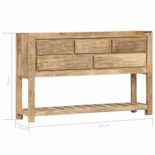 vidaXL Sideboard 47.2 x11.8 x29.5 Solid Mango Wood Perspective: bottom