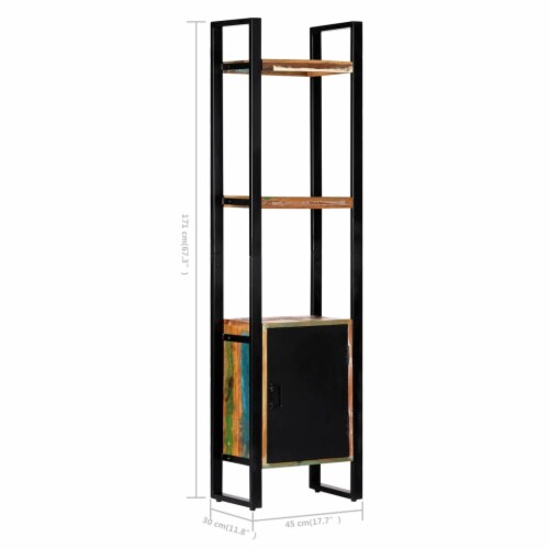 vidaXL Bookshelf 17.7 x11.8 x67.3 Solid Reclaimed Wood Perspective: bottom