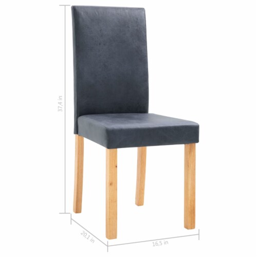 vidaXL Dining Chairs 4 pcs Gray Faux Suede Leather N A Baker s