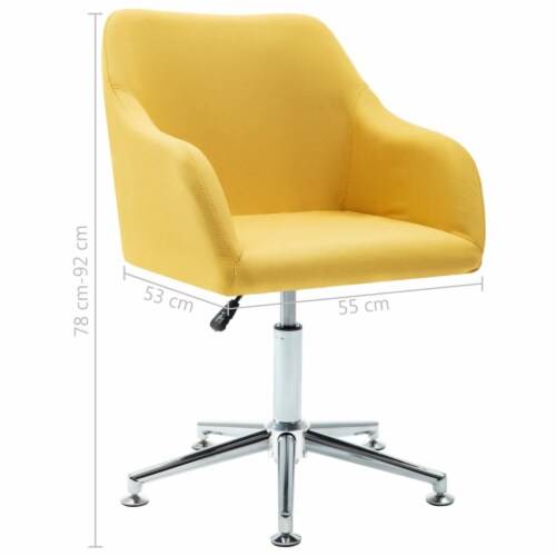 vidaXL Swivel Office Chair Yellow Fabric N A Kroger