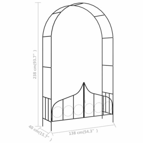vidaXL Garden Arch with Gate Black 54.3 x15.7 x93.7  Iron Perspective: bottom