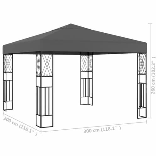 vidaXL Gazebo 9.8'x9.8' Anthracite Fabric Perspective: bottom