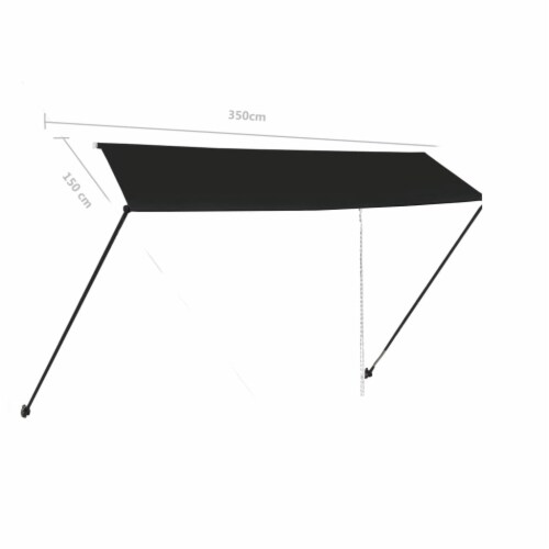 vidaXL Retractable Awning with LED 137.8 x59.1 Anthracite Perspective: bottom