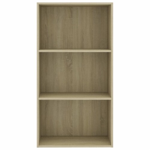 vidaXL 3-Tier Book Cabinet Sonoma Oak 23.6 x11.8 x44.9  Engineered Wood Perspective: bottom