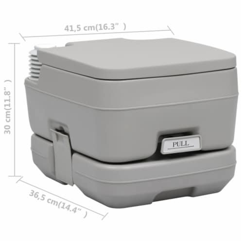 vidaXL Portable Camping Toilet Gray 2.6+2.6 gal Perspective: bottom