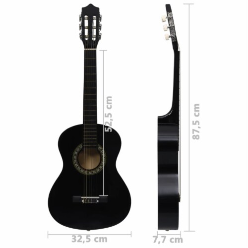 vidaXL 8 Piece Classical Guitar Beginner Set Black 1/2 34 Perspective: bottom