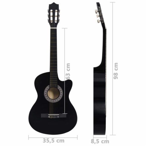 vidaXL Western Classical Cutaway Guitar with 6 Strings Black 38 Perspective: bottom