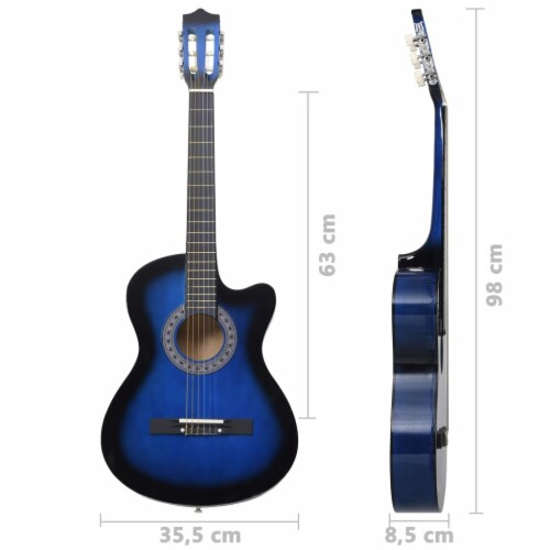 vidaXL Western Classical Cutaway Guitar with 6 Strings Blue Shaded 38 Perspective: bottom