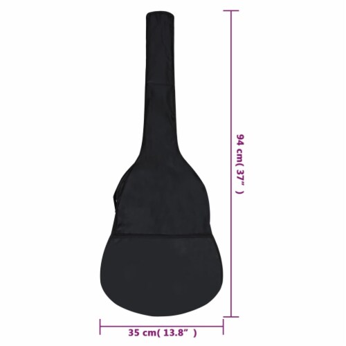 vidaXL Guitar Bag for 3/4 Classical Guitar Black 37 x13.8 Fabric Perspective: bottom