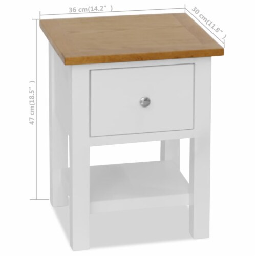 vidaXL Nightstands 2 pcs 14.2 x11.8 x18.5 Solid Oak Wood Perspective: bottom