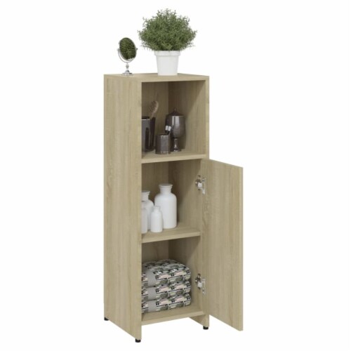 vidaXL Bathroom Cabinet Sonoma Oak 11.8 x11.8 x37.4 Engineered Wood Perspective: bottom