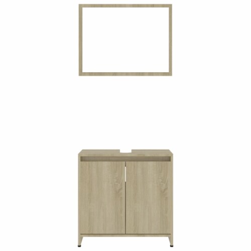 vidaXL Bathroom Furniture Set Sonoma Oak Engineered Wood Perspective: bottom