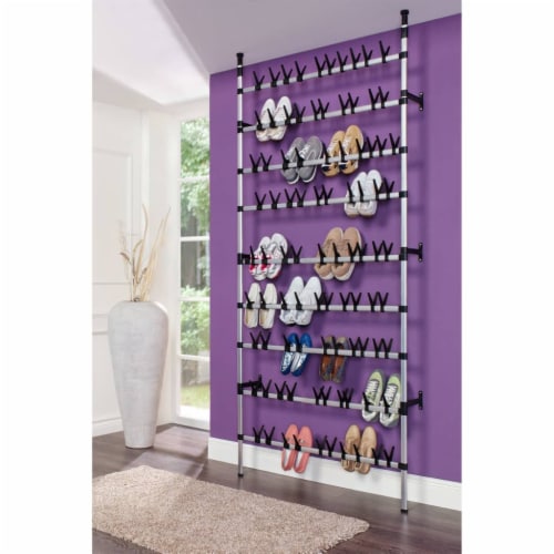 vidaXL Telescopic Shoe Rack with Rods Aluminum 43.3 x7.9 x98.4 118.1 King Soopers