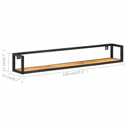 vidaXL Wall Shelves 2 pcs 47.2 Solid Acacia Wood Perspective: bottom