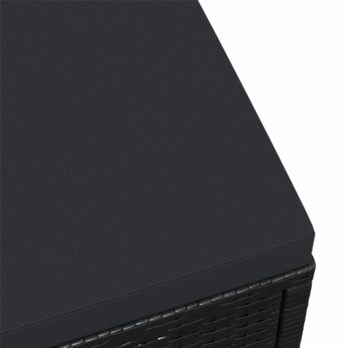 Vidaxl Garden Footstool With Cushion Black Poly Rattan Perspective: bottom