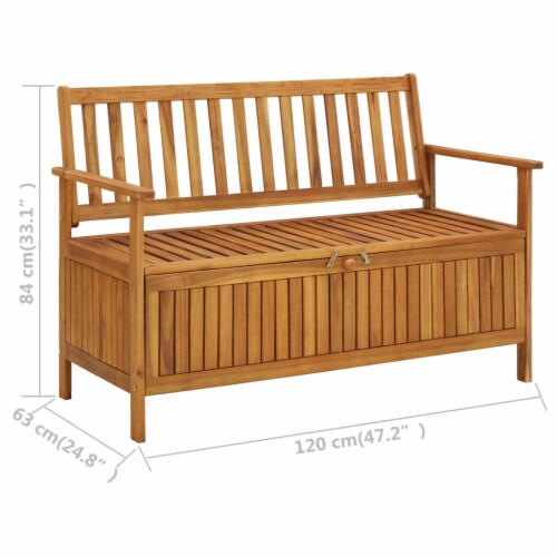 Facultad Regresa Distribución vidaXL Patio Storage Bench 47.2 Solid Acacia Wood, 1 - Dillons Food Stores