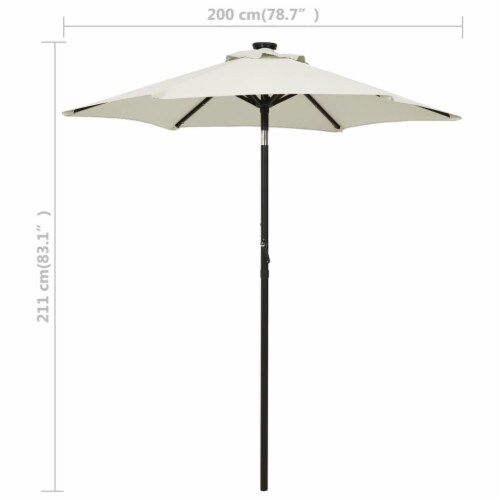 vidaXL Parasol with LED Lights Sand 78.7 x83.1 Aluminum Perspective: bottom