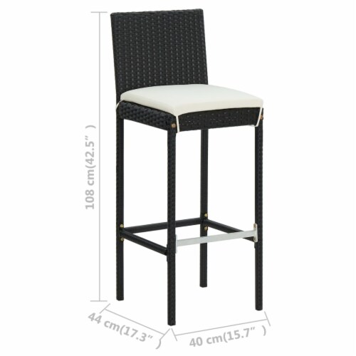 Black rattan garden stool discount