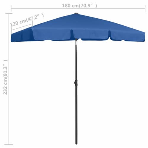 vidaXL Beach Umbrella Azure Blue 70.9 x47.2 Perspective: bottom