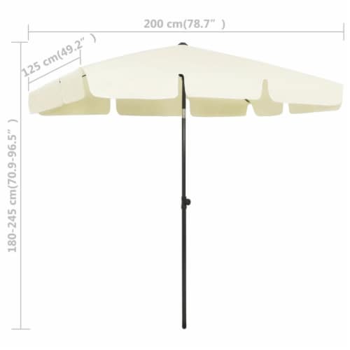 vidaXL Beach Umbrella Sand Yellow 78.7 x49.2 Perspective: bottom