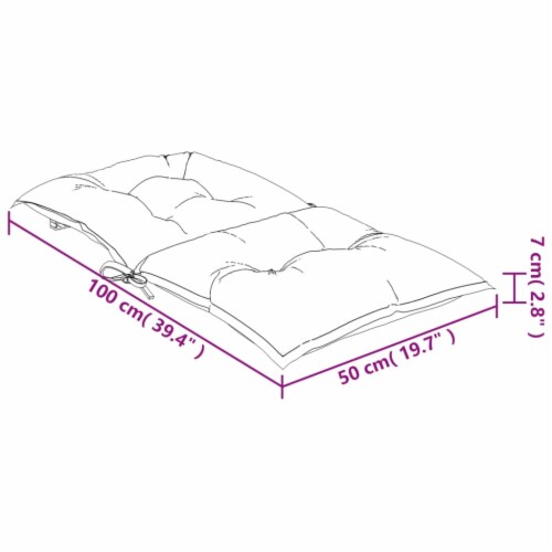 vidaXL Garden Chair Cushions 2 pcs Cream 39.4 x19.7 x2.8 Perspective: bottom
