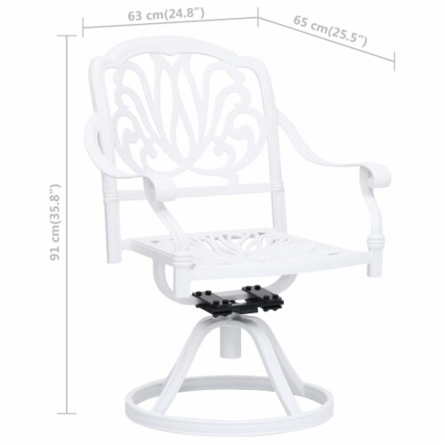 vidaXL Swivel Patio Chairs 2 pcs Cast Aluminum White 1 pcs 2 pcs