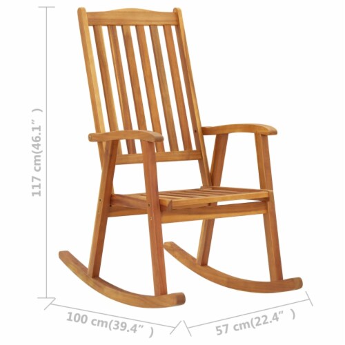 vidaXL Rocking Chair with Cushions Solid Acacia Wood Perspective: bottom