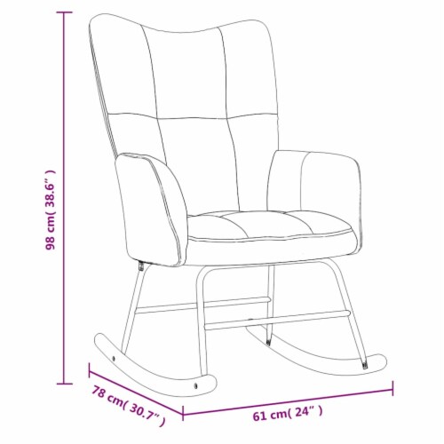 vidaXL Rocking Chair Dark Gray Velvet Perspective: bottom