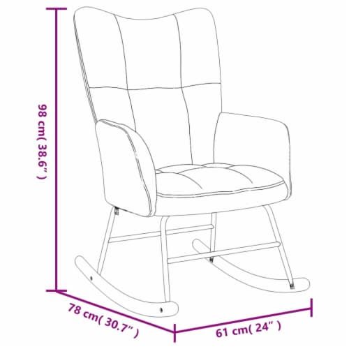 vidaXL Rocking Chair with Ottoman Black Velvet Perspective: bottom