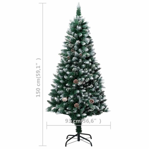 vidaXL Artificial Christmas Tree with LEDs&Ball Set&Pinecones 59.1 Perspective: bottom