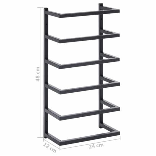 vidaXL Towel Rack Black 9.4 x4.7 x18.9 Steel Perspective: bottom