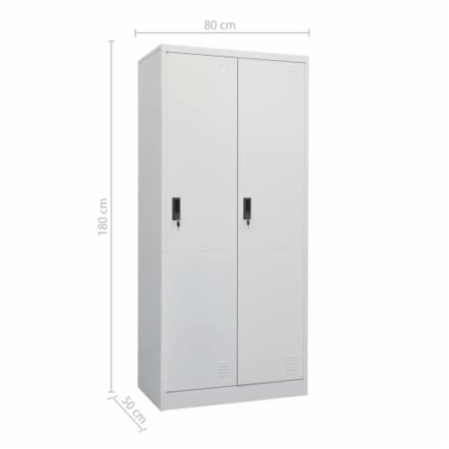 vidaXL Wardrobe Light Gray 31.5 x19.7 x70.9 Steel Perspective: bottom
