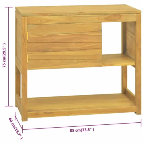 vidaXL Bathroom Cabinet 33.5 x15.7 x29.5 Solid Wood Teak Perspective: bottom