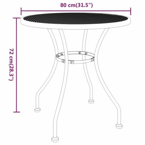vidaXL Patio Table O31.5 x28.3 Expanded Metal Mesh Anthracite O 31.5 x28.3 1 Pay Less Super Markets