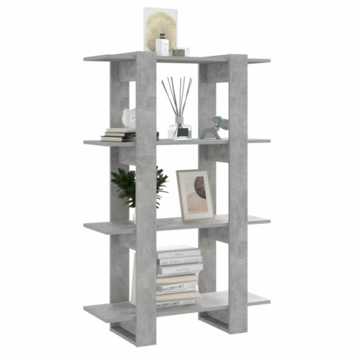 vidaXL Book Cabinet/Room Divider Concrete Gray 31.5 x11.8 x48.6 Perspective: bottom