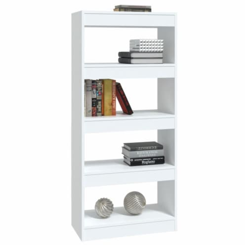 vidaXL Book Cabinet/Room Divider White 23.6 x11.8 x53.1 Engineered Wood Perspective: bottom