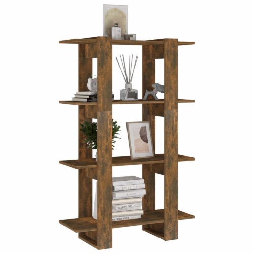 vidaXL Book Cabinet/Room Divider Smoked Oak 31.5 x11.8 x48.6 Perspective: bottom