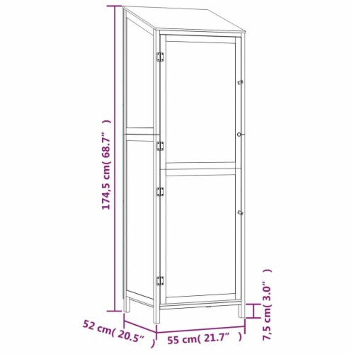 vidaXL Garden Shed Brown 21.7 x20.5 x68.7 Solid Wood Fir Perspective: bottom