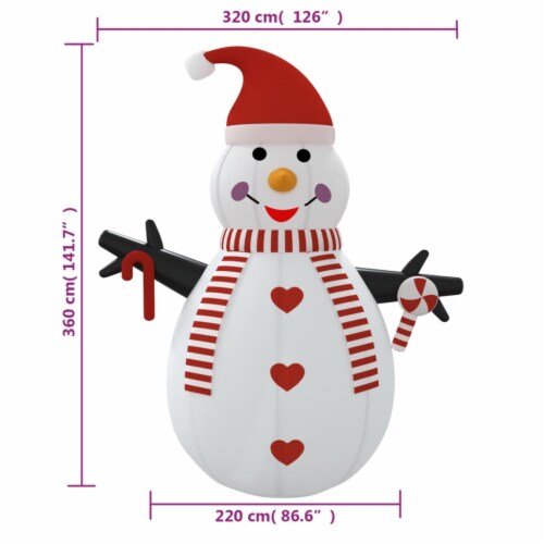 vidaXL Inflatable Snowman with LEDs 12 ft Perspective: bottom