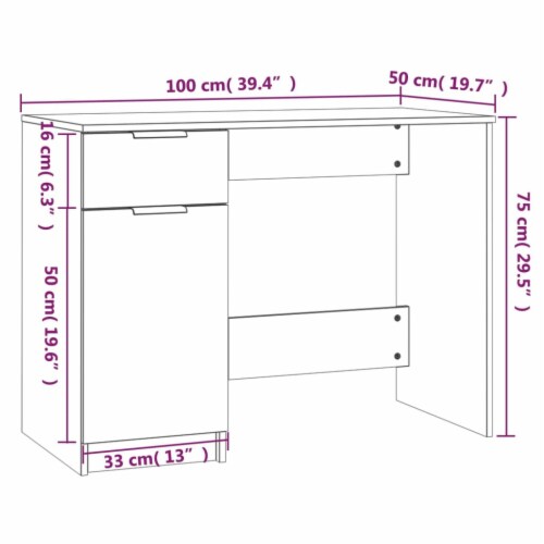 Vidaxl desk white sales