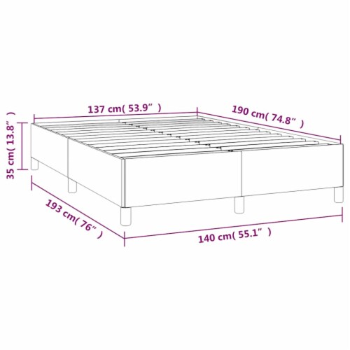 vidaXL Bed Frame Dark Gray 53.9 x74.8  Full Fabric Perspective: bottom