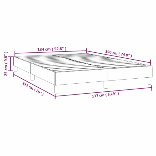 vidaXL Box Spring Bed Frame Light Gray 53.9 x74.8 Full Fabric Perspective: bottom