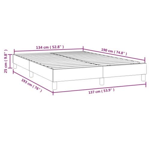 vidaXL Box Spring Bed Frame Light Gray 53.9 x74.8  Full Velvet Perspective: bottom