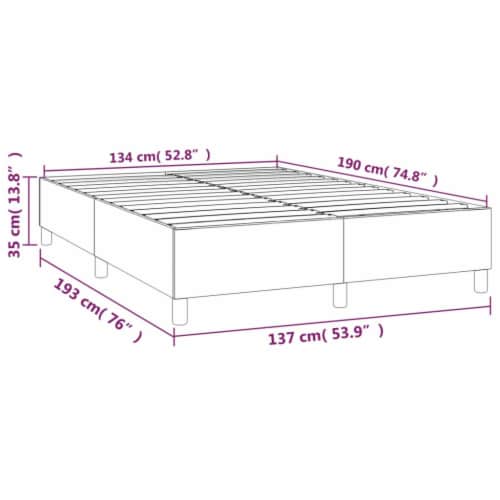 vidaXL Box Spring Bed Frame Light Gray 53.9 x74.8 Full Fabric Perspective: bottom