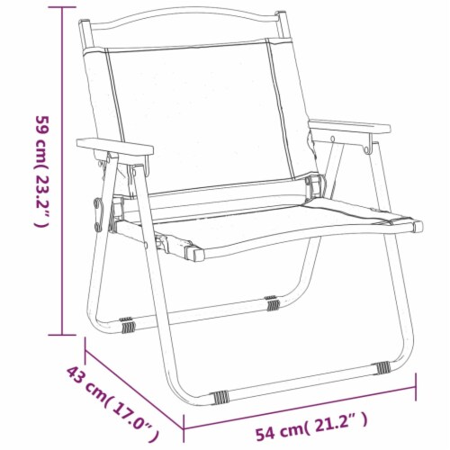 vidaXL Camping Chairs 2 pcs Black 21.3 x16.9 x23.2 Oxford Fabric Perspective: bottom