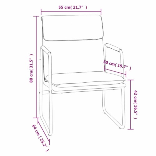 vidaXL Lounge Chair Dark Gray 21.7 x25.2 x31.5 Fabric 21.7
