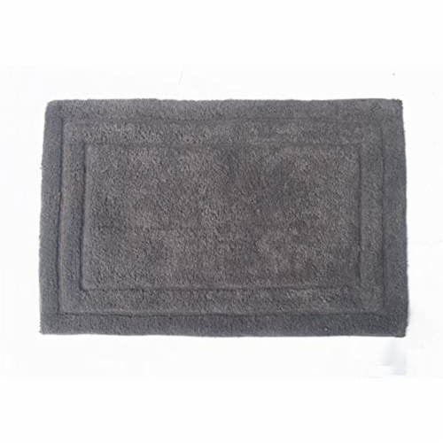 34, 24 Inch Rectangular Cotton Washable Bath Rug, Set of 2, Platinum Gray -Saltoro Sherpi Perspective: bottom