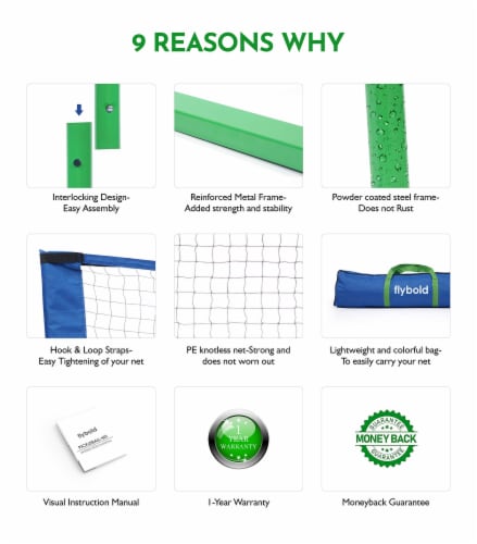 flybold Pickleball Net | Regulation Size | Lightweight & Sturdy Perspective: bottom