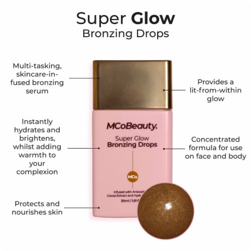 MCoBeauty Super Glow Bronzing Drops Skincare-Infused with Antioxidants Perspective: bottom